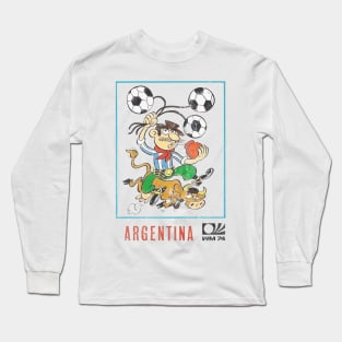 Argentina / 70s Vintage-Style Soccer Fan Design Long Sleeve T-Shirt